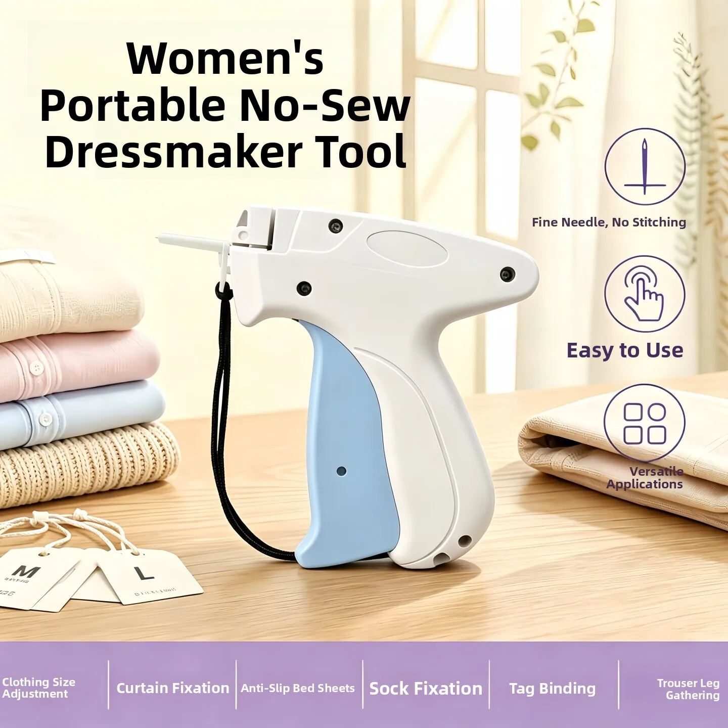 handheld-fine-needle-label-gun-no-trace-pants-cuff-fixer-clothing-size-adjustment-waist-inning-glue-gun-fashion-accessories