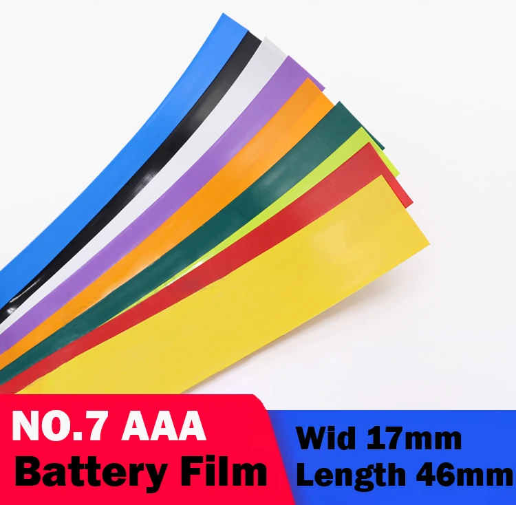 50Pcs PVC Heat Shrink Tube  Battery Wrap Precut Insulated Film Cover Battery Sleeve Casing Width 17mm Length 46mm
