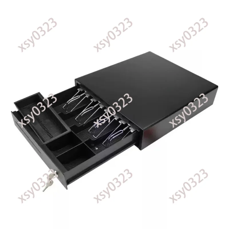 Lockable Cash Drawer, 5 Grids 3 Gears Cash Box for Convenience Store Register