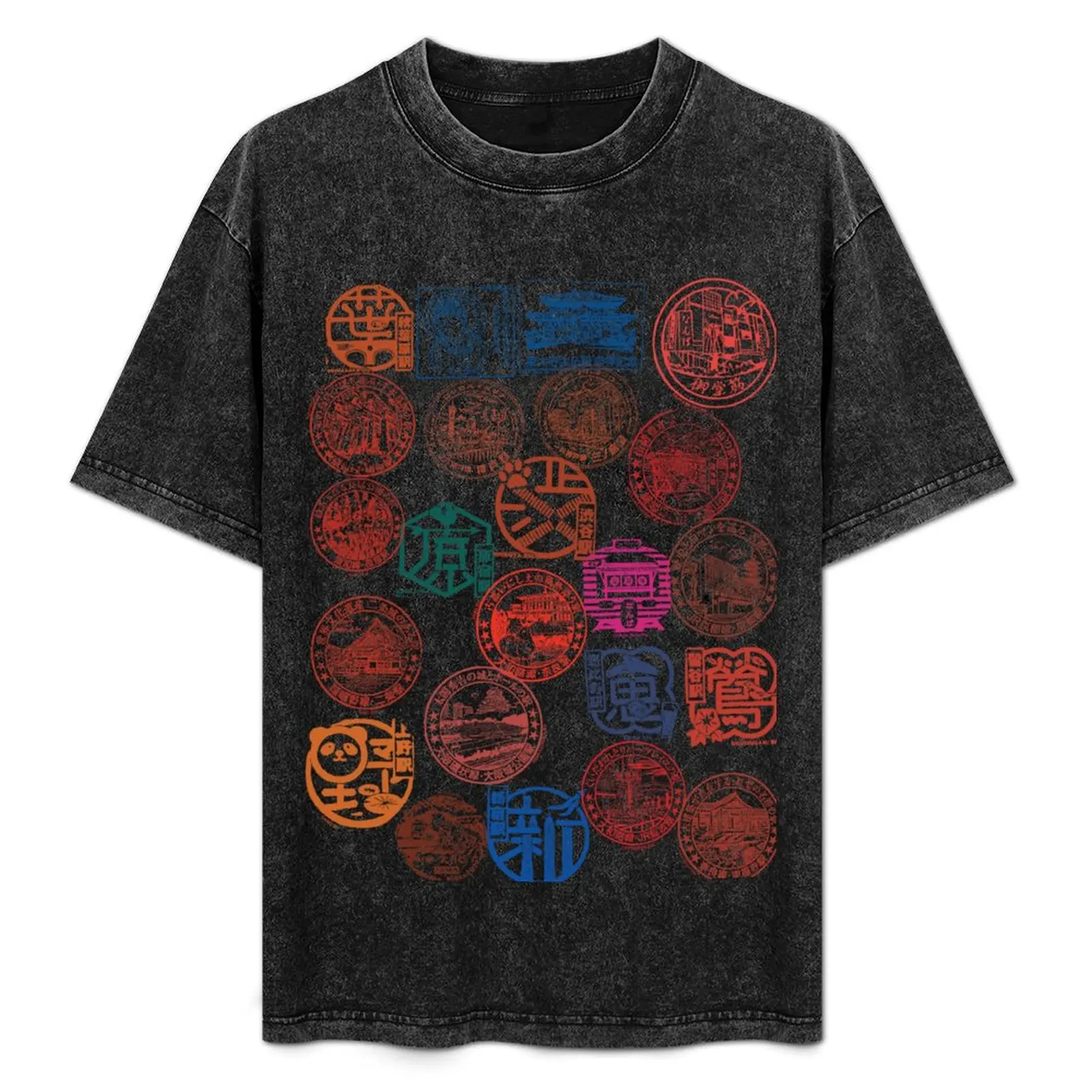 

Eki Stamps Japan collections T-Shirt Comfortable Work Wear Tee
