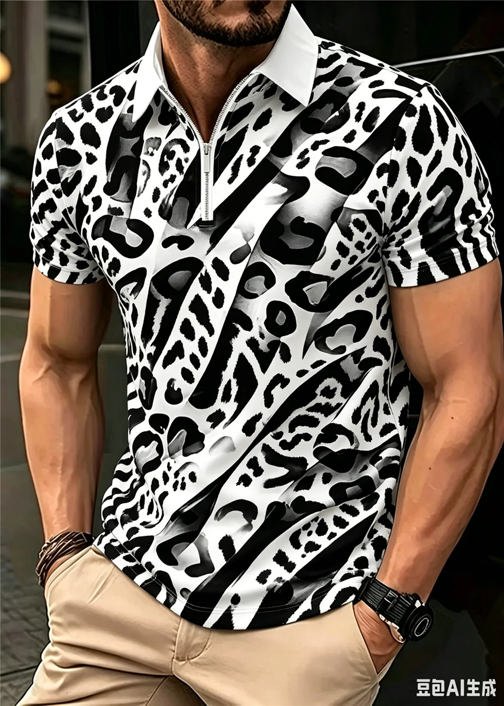 Leopard Pattern Men's Fashion Polos T-Shirts Summer Short Sleeve 3D Printed Male Trend POLO Tee 6XL Plus Size Casual Tops