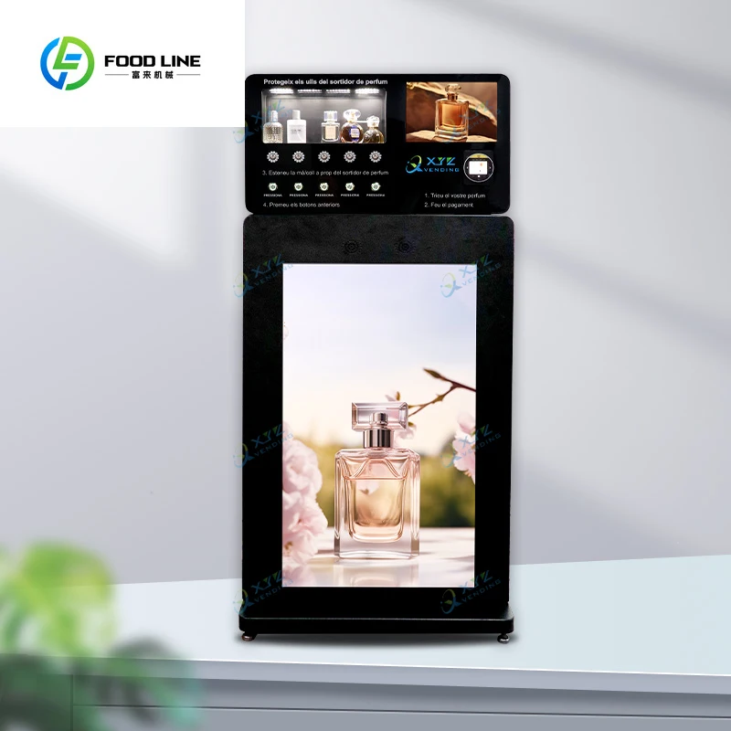 FOODLINE Customized Lowest Factory Price Perfume Spraying Vending Machine 100ml Standing Perfume Vending Machine
