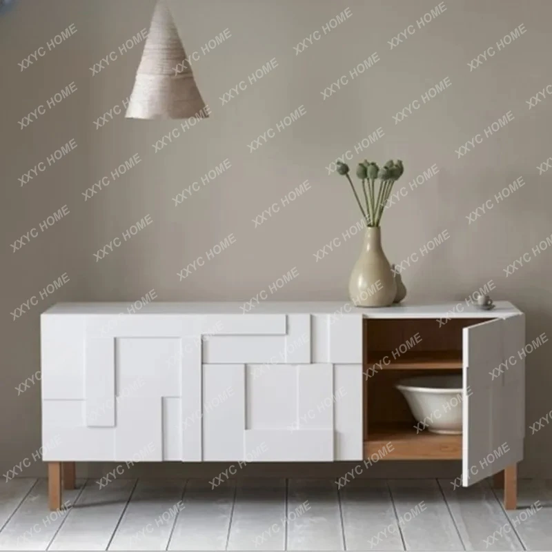 

Белый лакированный обеденный боковой шкаф, креативный тумба-тумбочка для телевизора, современный простой декоративный шкаф для хранения, тумба-тумбочка для телевизора из кованого железа