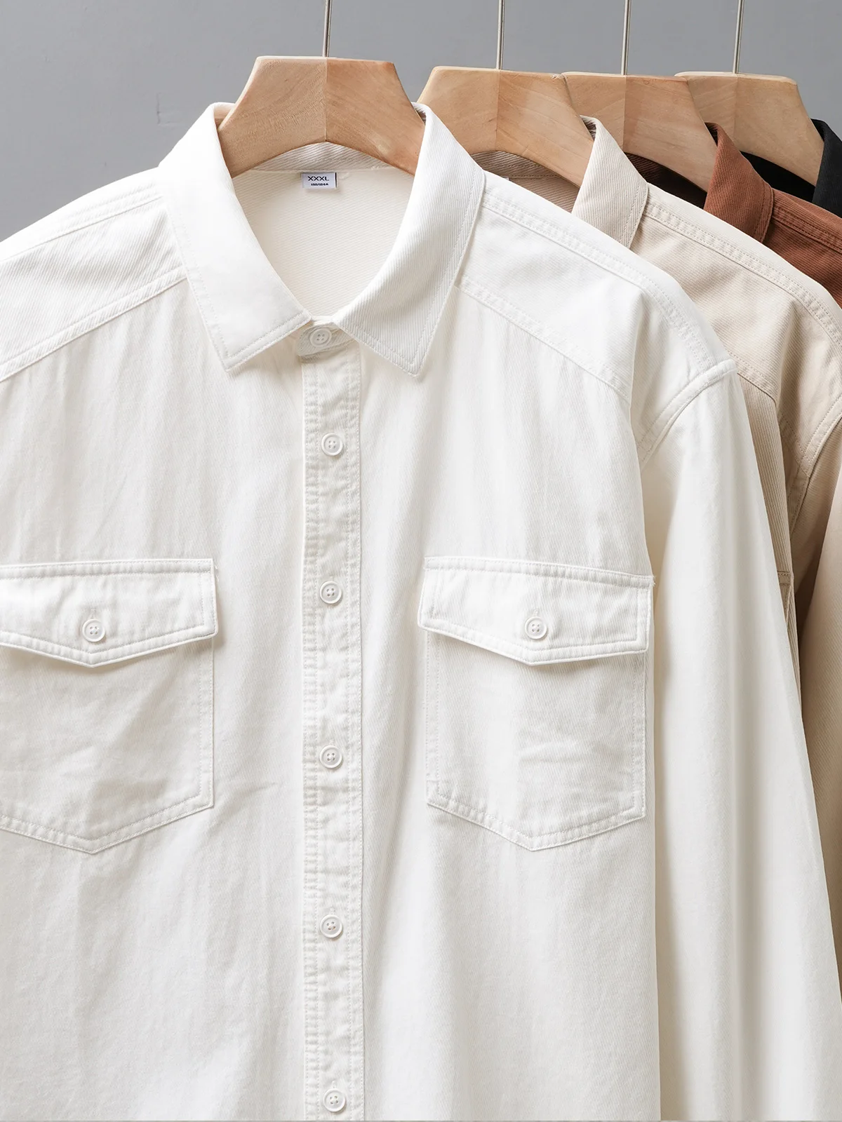 DUKEEN Schwergewichts-Arbeitskleidungsoberhemd für Herren 2025, 100 % Baumwolle, lockere Passform, langärmelige Button-Up-Jacke, Frühlings- und Herbst-Freizeithemd