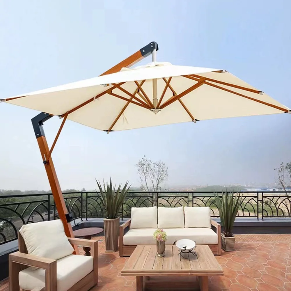 Outdoor Garden Parasol Sun Umbrella Coffee Milk Tea Outdoor Umbrella Simple Terrace Garden Leisure Sunscreen Umbrella