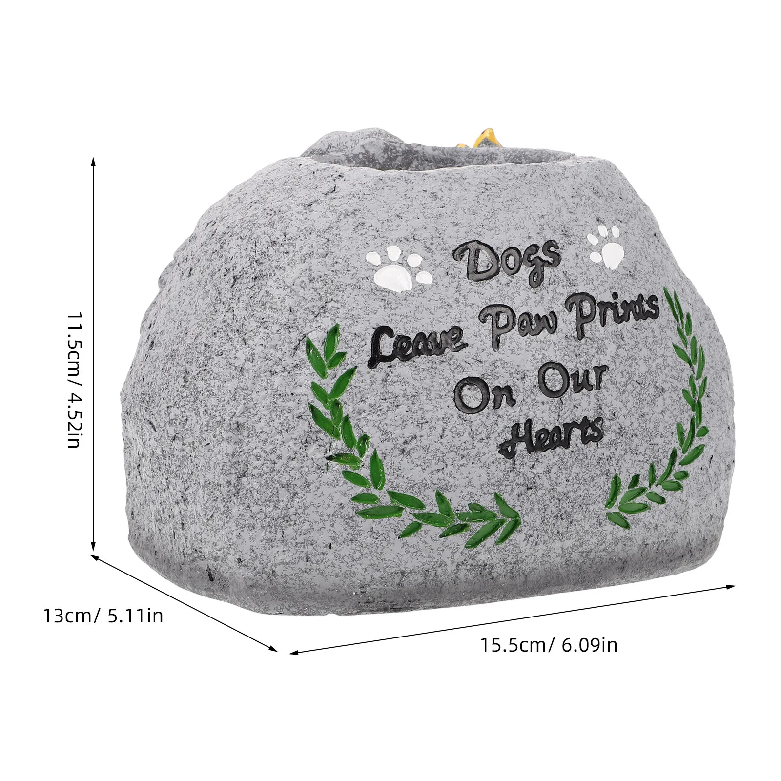 الراتنج الكلب التذكاري القبر علامة اناء للزهور مقاومة الطقس حديقة ديكور الحيوانات الأليفة شواهد القبور وعاء النبات الكلب القبر ماركر #6