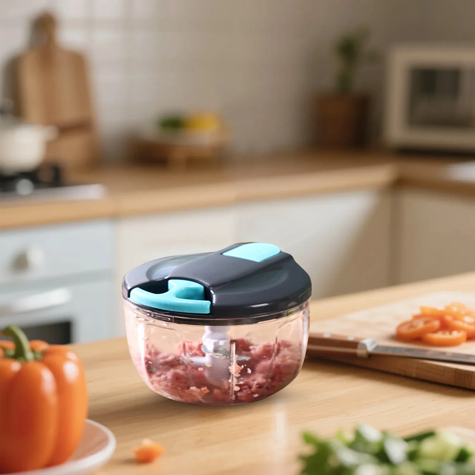 

Многофункциональная ручная мясорубка, измельчитель овощей, портативный кухонный инструмент, ручная мясорубка для чеснока, резак для лука, овощей