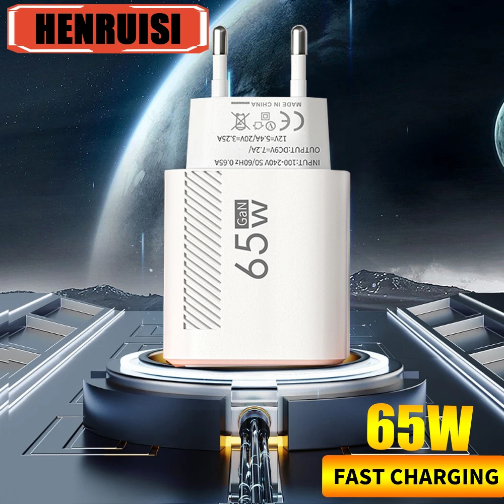 65W GaN USB Type C Charger Quick Charge USB Fast Wall Charger For iPhone 15 Xiaomi Samsung Huawei Type C PD Phone Charge Adapter