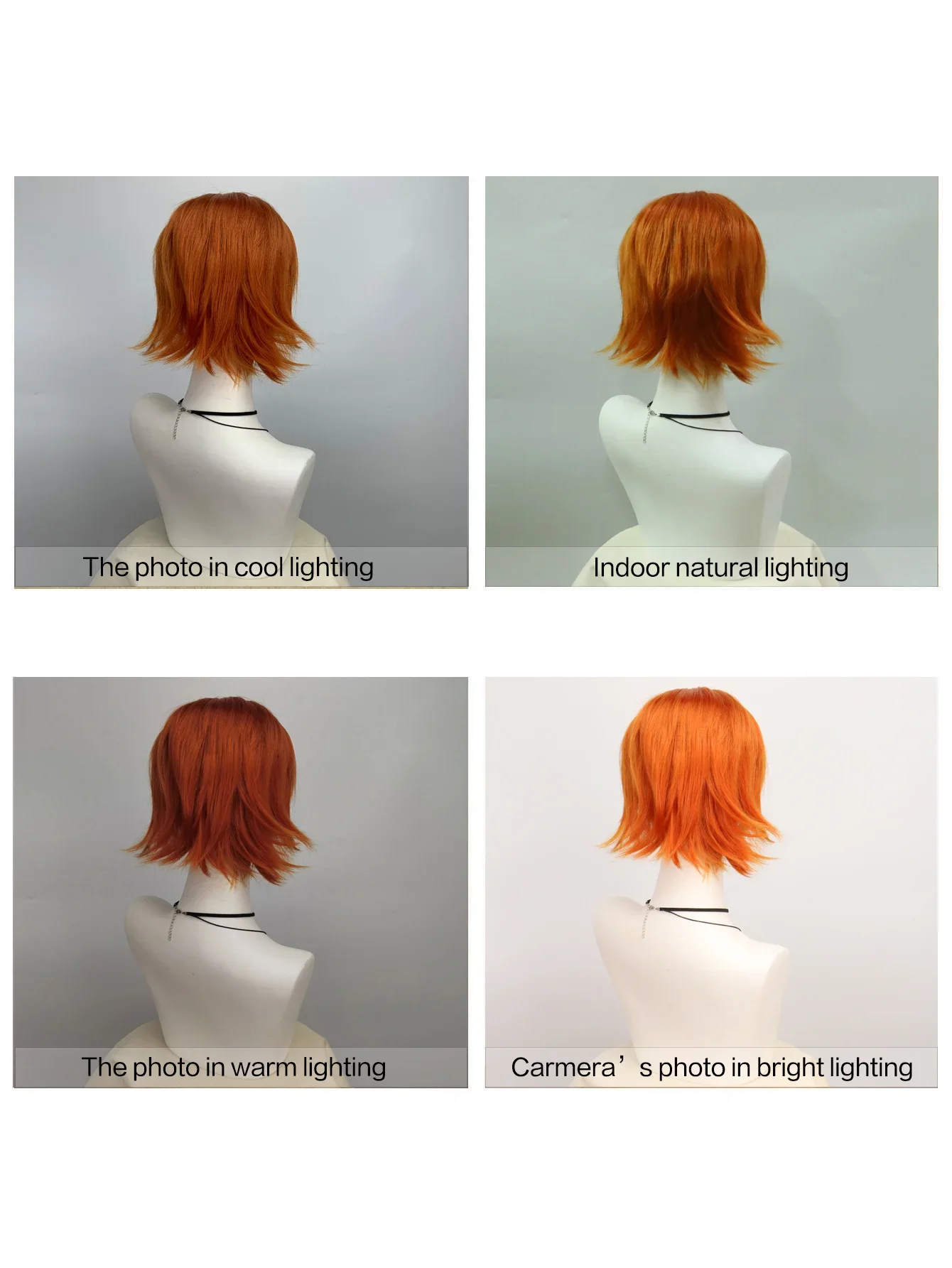 Short Orange Cosplay Wig Men Man Synthetic Anime Role Play Wigs for Party Orange Hair Halloween Costume Wigs