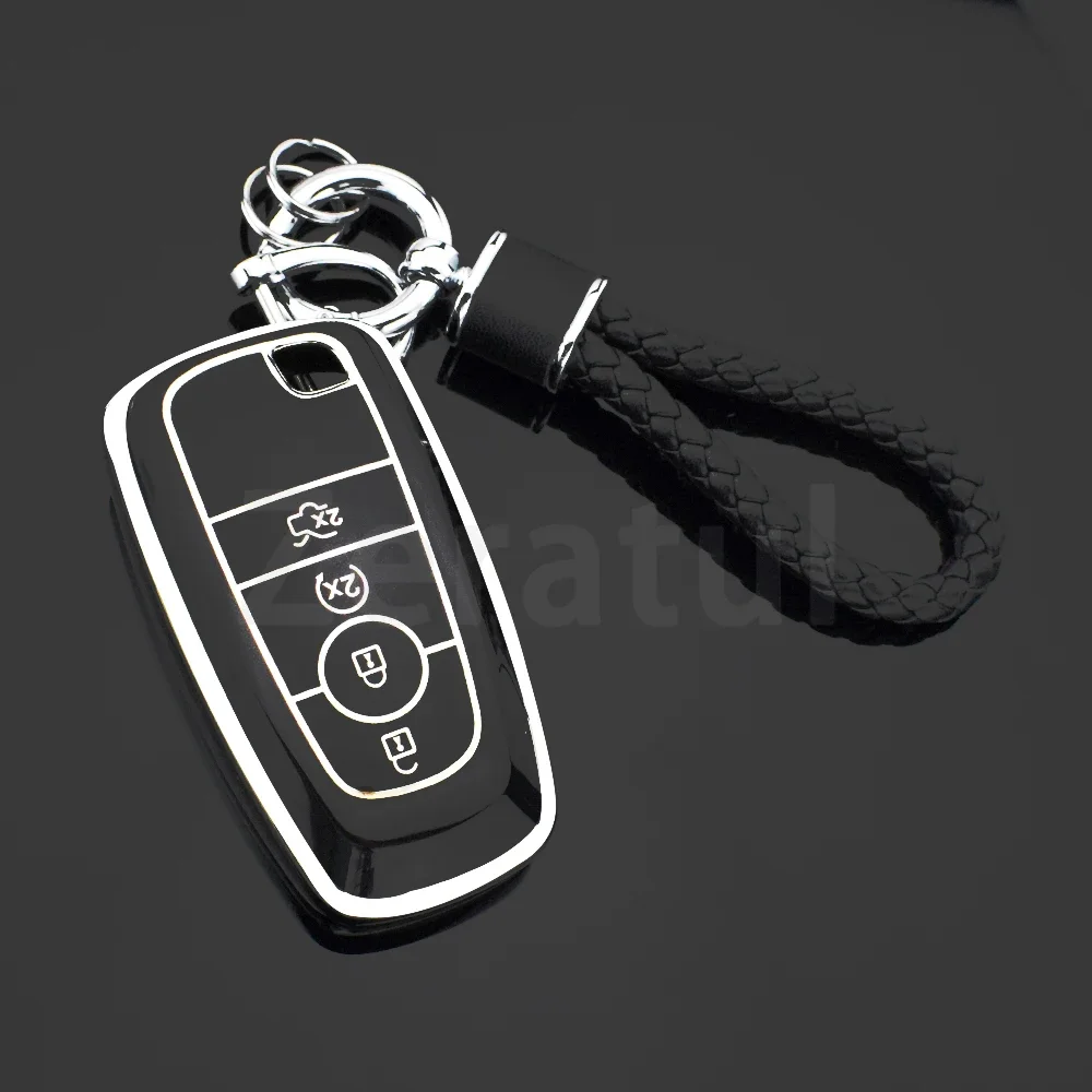 3/4/5 Buttons TPU Car Key Case Full Cover for Ford Fusion Mustang Explorer F150 F250 F350 EcoSport Edge S-MAX Ranger Mondeo