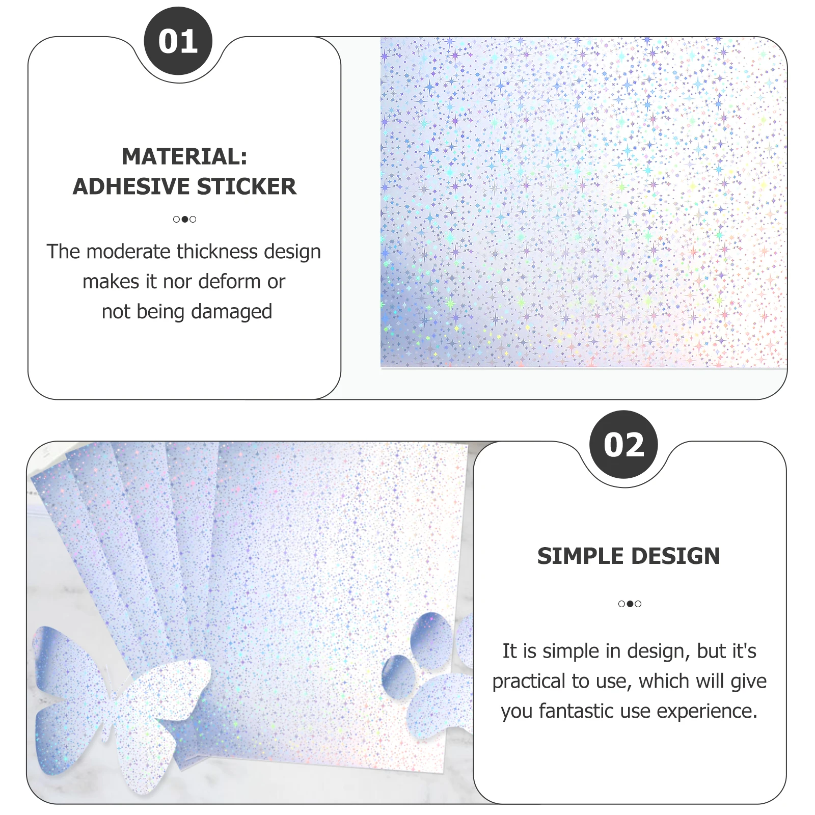 20 Sheets Printable Sticker Paper For Printer Sticker Printable Glossy Paper Labels for Printer Scrapbook Art Projects