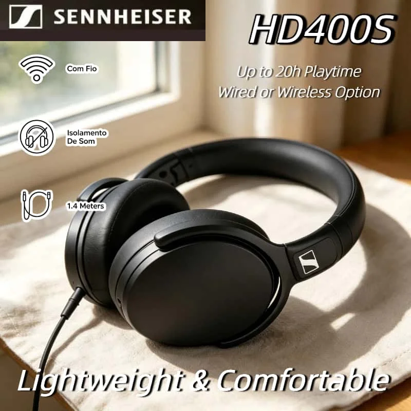 

Оригинальные проводные наушники Sennheiser HD400S с глубоким басом, шумоизоляцией, стереозвуком, складные, с микрофоном, накладные, для телефона, ПК, путешествий