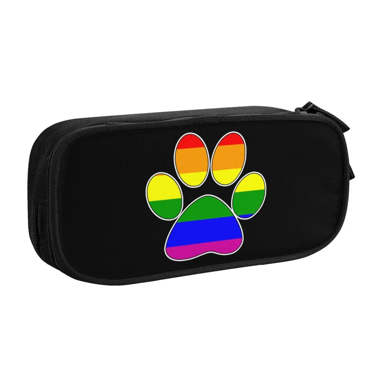 Custom LGBT Pride Gay Paw Korean Pencil Case Girls Boys Large Capacity Pencil Bag Pouch Students Stationery