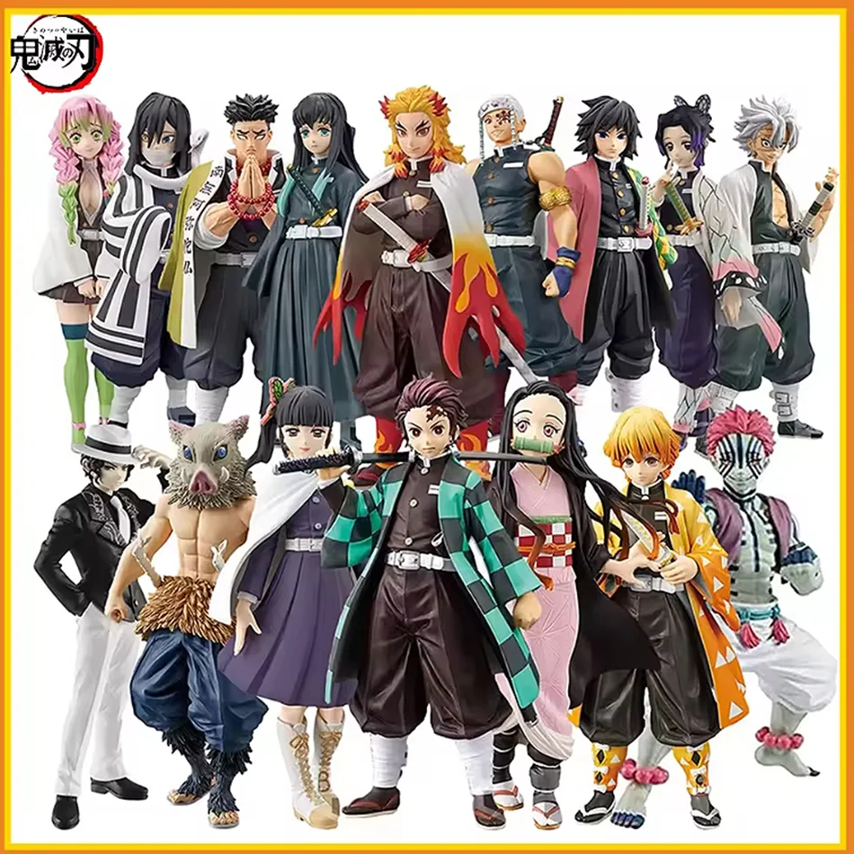 Figura oficial de Anime Demon Slayer Kimetsu no Yaiba Kamado Tanjirou figura de acción Agatsuma Zenitsu Nezuko Warrior juguetes en miniatura de PVC