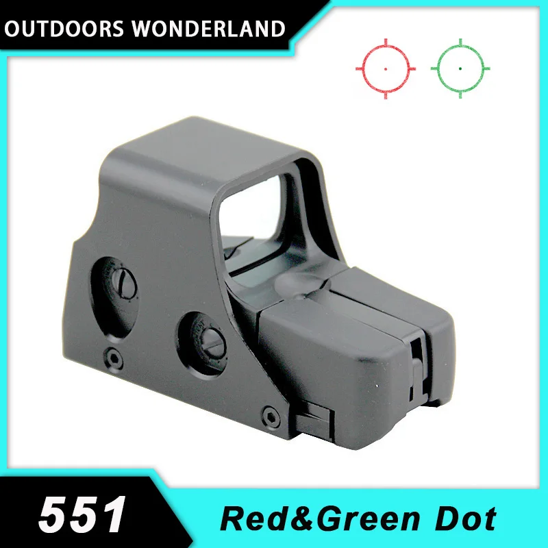 Red Green Dot Sight, Multi Coated Holographic Reflex Sights, Hunting Rifle Scope, Fit 20mm Rail Aluminum Optics, Tactical 551