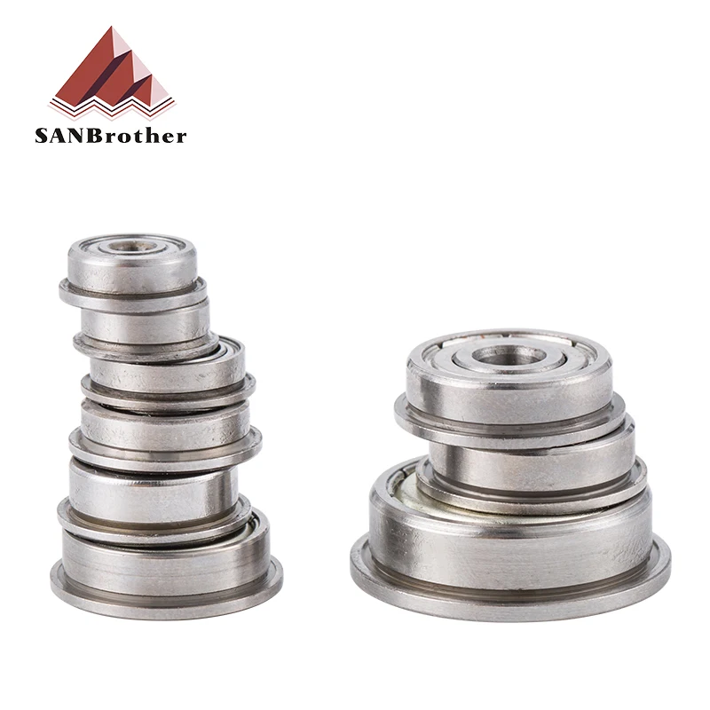 10pcs Flange Ball Bearings MF105ZZ MF128ZZ F623ZZ F604ZZ F608ZZ F688ZZ 3D Printers Parts Deep Groove Pulley Wheel Aluminium Part