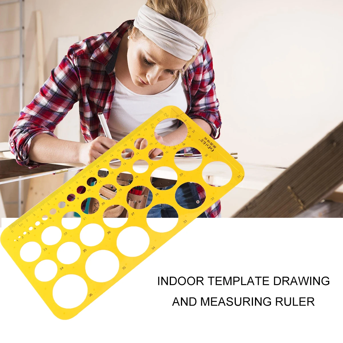 Transparent Circle Templates Ruler Professional Drawing Template for Fractional Measurement Network Technique Drafting Geometry
