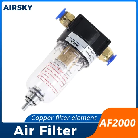 AF2000 Pneumatic Air Filter Source Treatment Unit Oil Water Separator for Air Compressor System 4MM 6MM 8MM 10MM 12MM EU Fitting