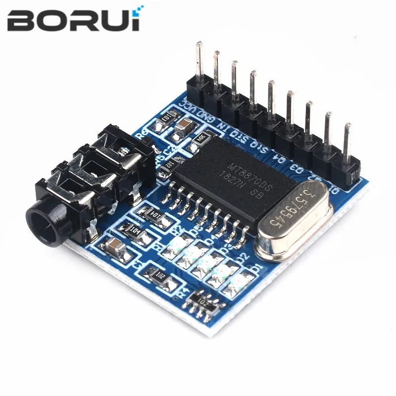 1Pcs MT8870 Dtmf Voice Decodeermodule Telefoon Module Speech Decoding Voice Board Module Led Indicatoren Met Pins