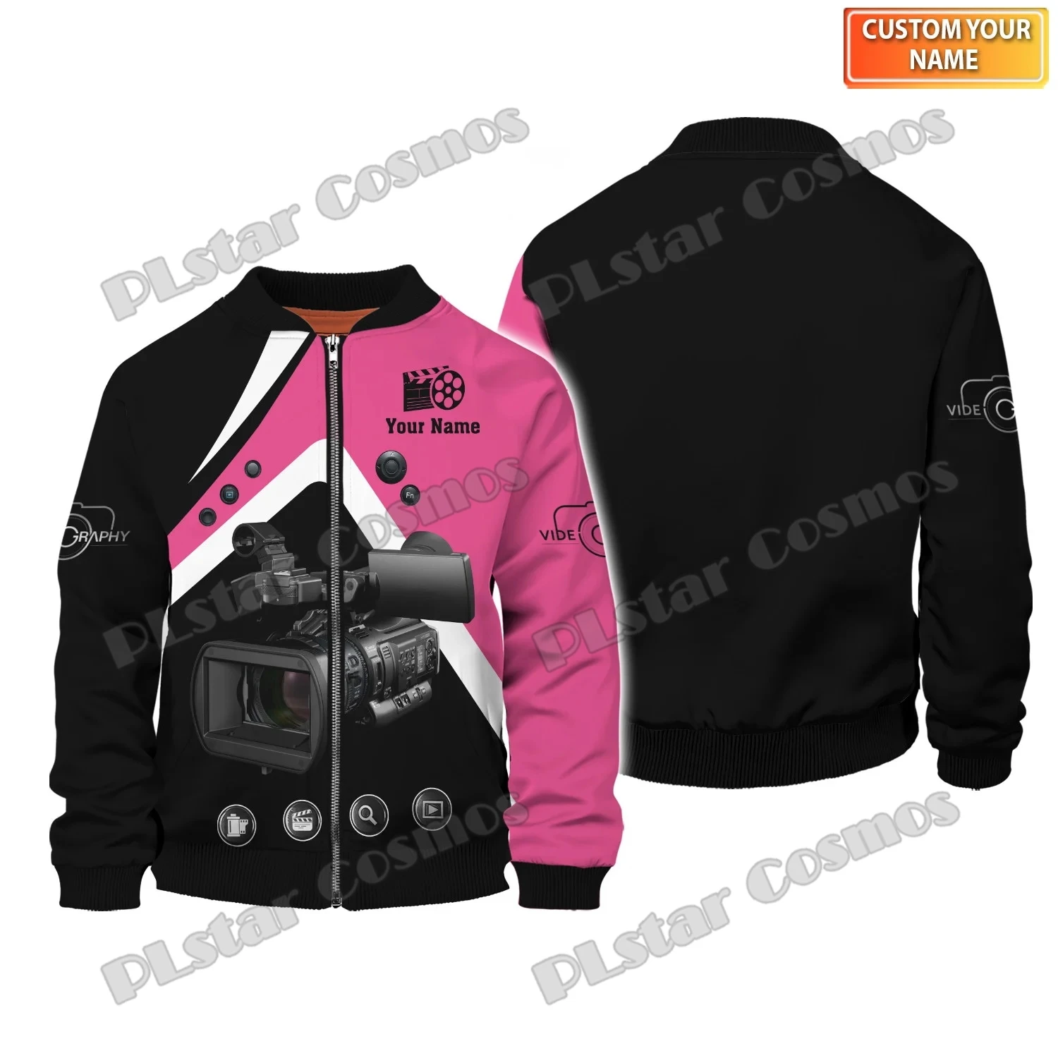 Photographer Custom Camera Tools 3D All Over Printed Men's Bomber Jackets Winter Unisex Casual warm thick Zipper Jacket FXU06