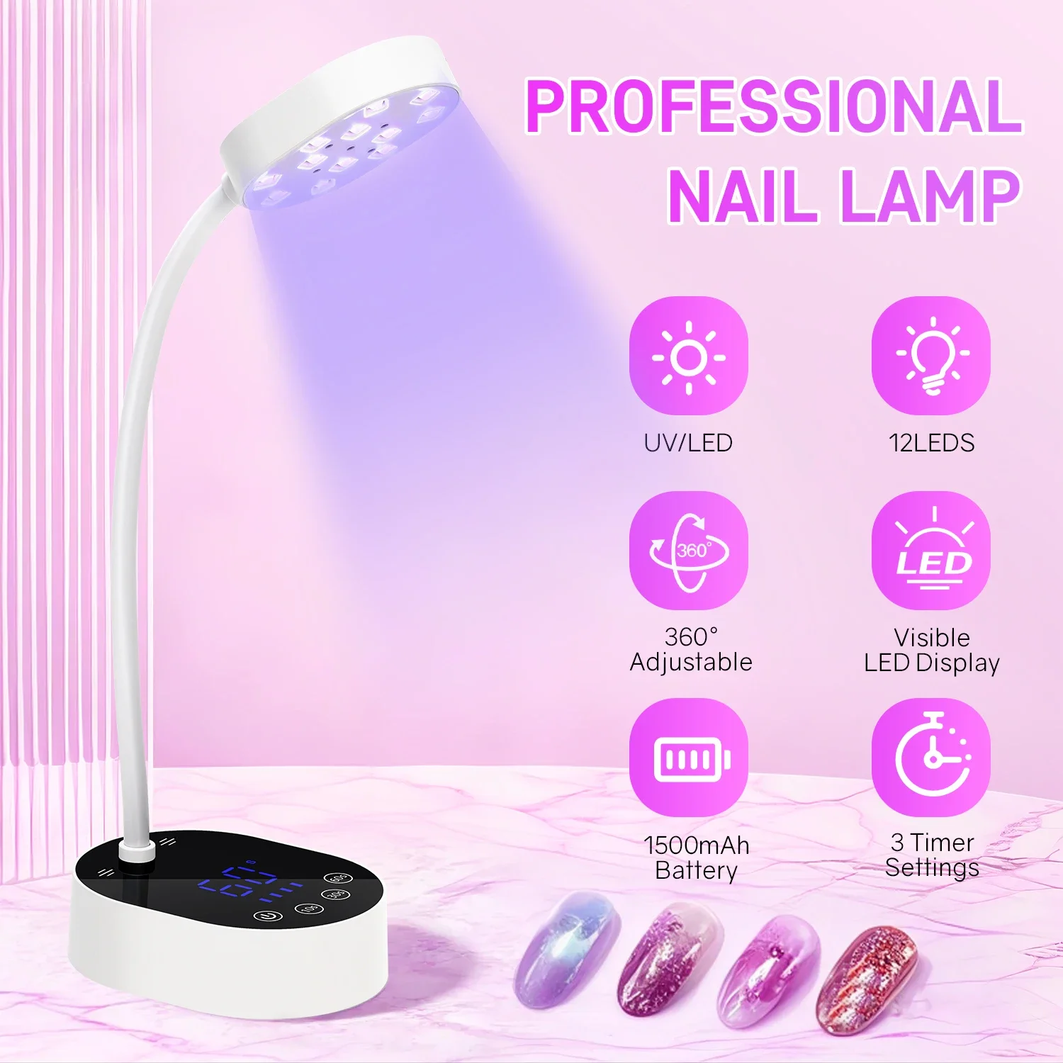 Wireless UV LED Nail Lamp 36W Rechargeable Portable Nail Dryer Mini Gel Curing Lamp With Auto Sensor Professional Nail Tools