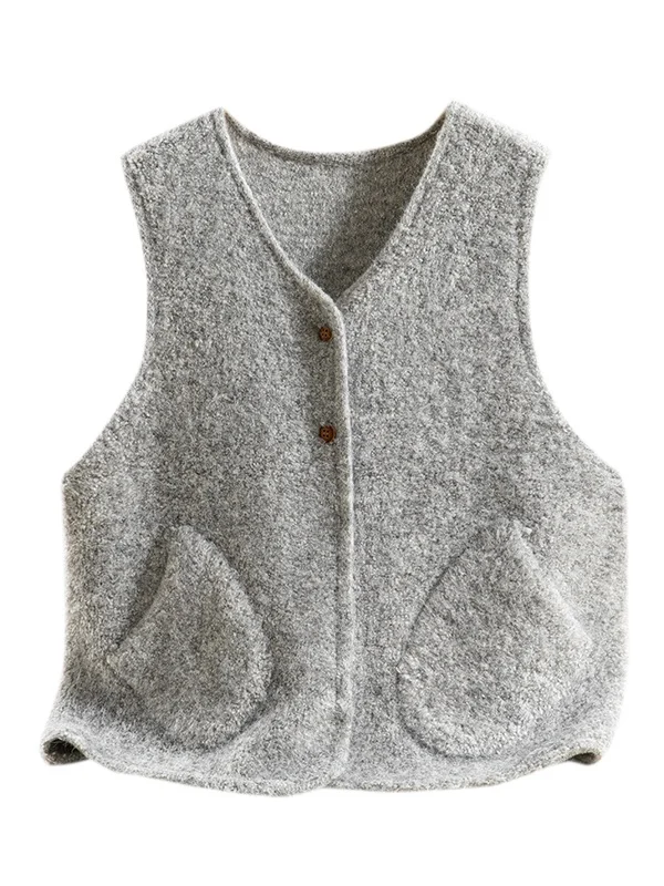 

Autumn Winter Ladies' Thiened ort Knitted Cardigan eep Camere Vest Faion Outerwear Regular Length V-Ne Single Button
