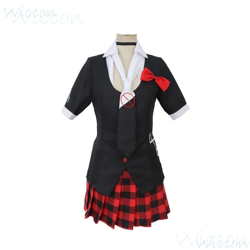 Anime Enoshima Junko DR Cosplay Game Danganronpa Costume Pink Wig Suit School Uniform Prop Halloween Party Outfit for Women Girl