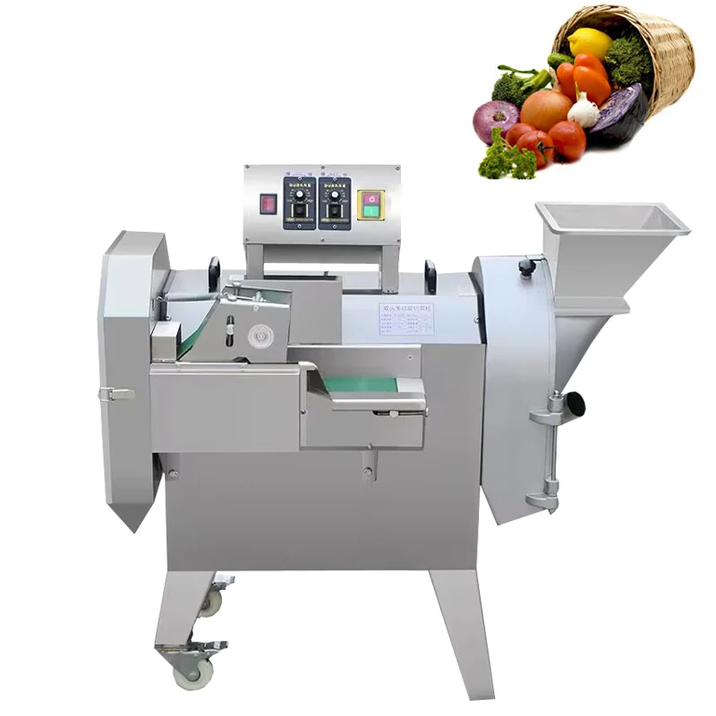 High Quality Double Head Vegetable Cutter Machine Industry Automatic Vegetable Leeks Celery Sweet Potatoes Taro Cutter Machine