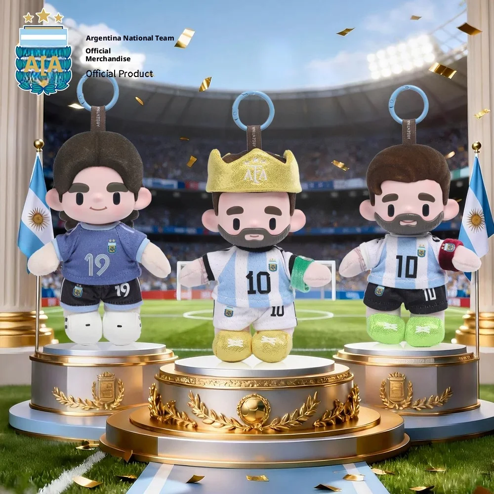 Official Argentina National Team Player Cartoon  GOAT Messi 10 Number Silicone Seal Doll, Collectible Handmade Figure