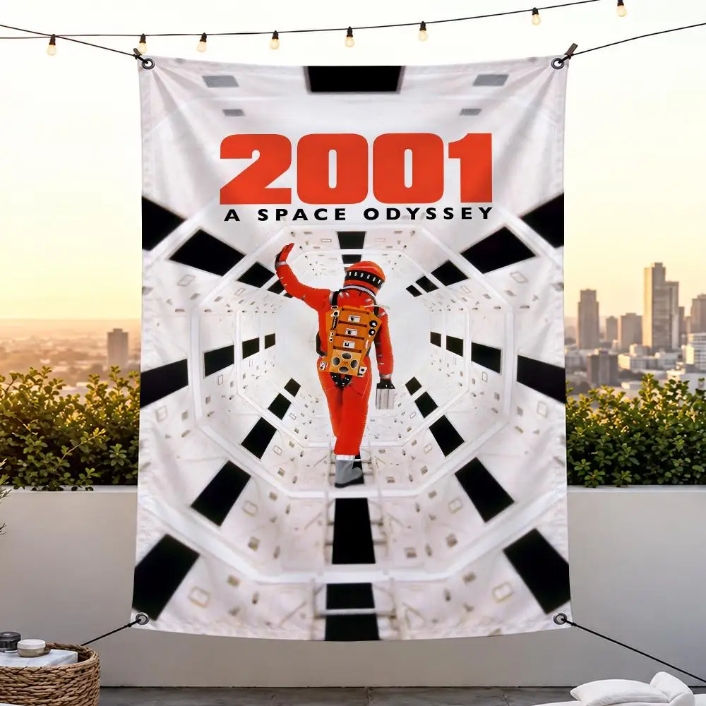 Movie 2-2001 A Space Odyssey Flags Vertical Wall Hanging for Bedroom Dorm Living Room Party Camping Gift Decoration