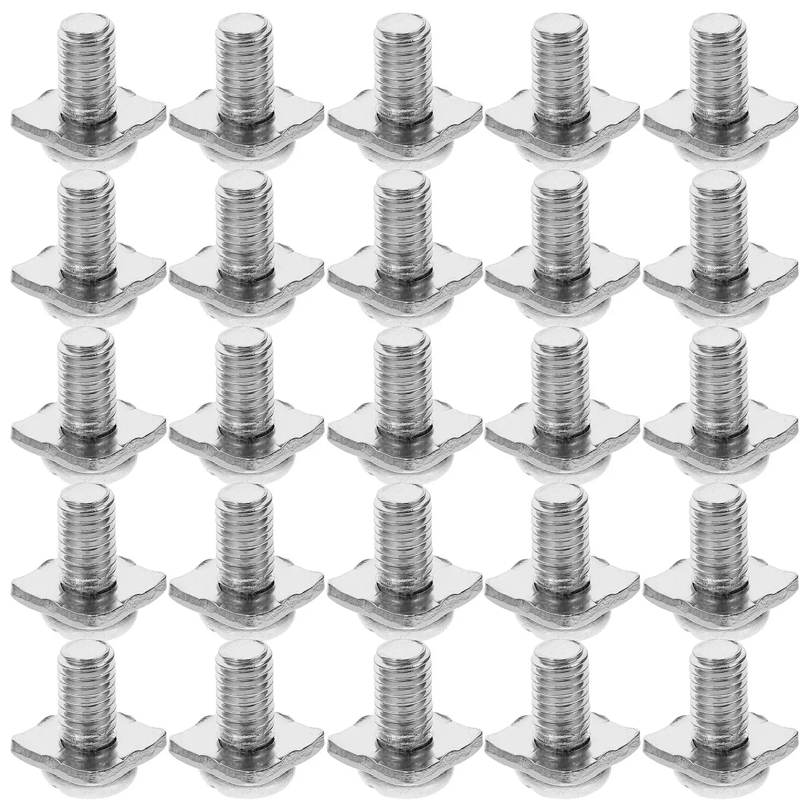 40Set Nickel Plated Square Pad Terminal Screws Round Head Slot Screws for Terminal Blocks Switch Plate Screw Replacement