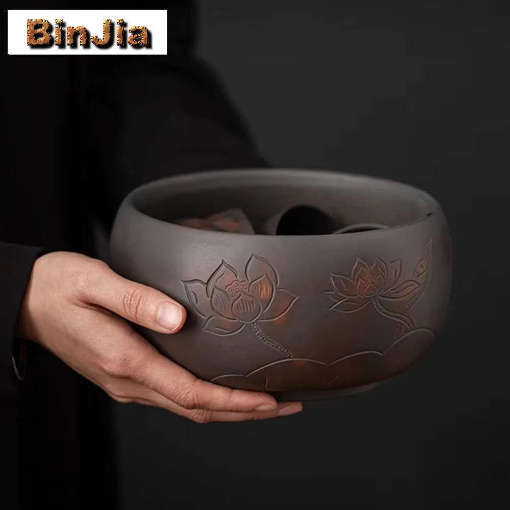 

1380 мл фиолетовая керамика Qingxi ручной работы Jianshui, чайная чашка для мытья, кисть для письма, шайба, мусорный бак, принадлежности для украшения церемонии Chaxi