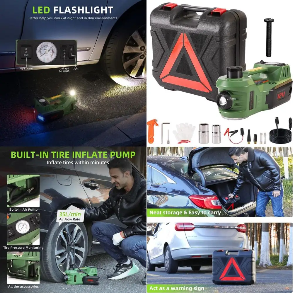 

5 Ton 12V Portable Electric Car Jack with Tire Inflation Pump and Vehicle Emergency Repair Kit