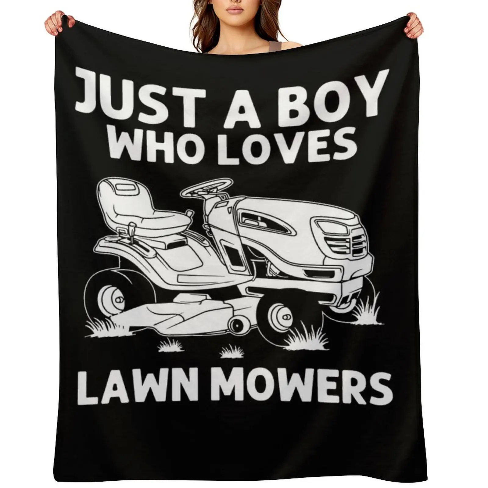 

Boys Kids Lawn Mower Farm Gardening Throw Blanket Moving Picnic wednesday Nap Blankets
