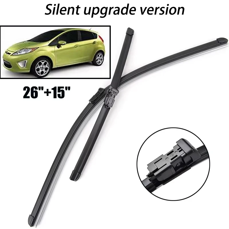 

Front Wiper Blades For Ford Fiesta MK6 2008 - 2017 Windshield Windscreen Clean Window Car Rain Brushes 26"15" Silent upgrade
