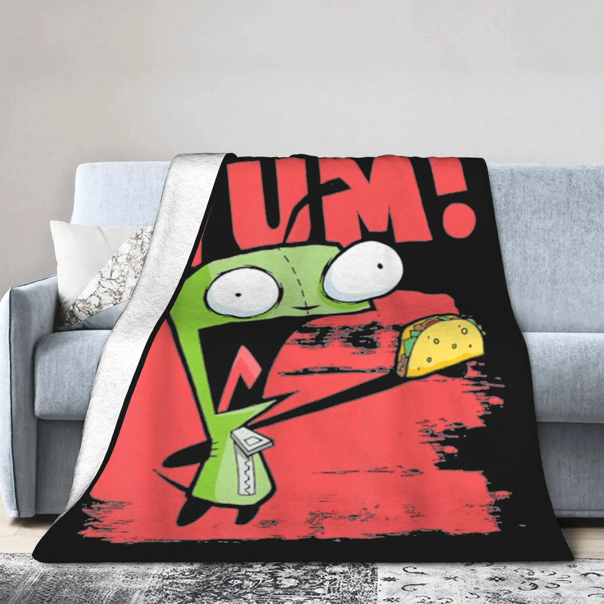 Invaders Zims  Plush Blanket  Awesome Throw Blankets for Home 150*125cm Bedspread,