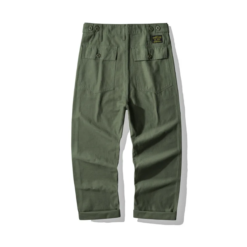 American Vintage OG-107 Trousers for Men 100% Cotton Washed Sateen Heavyweight Workwear Cargo Pants 