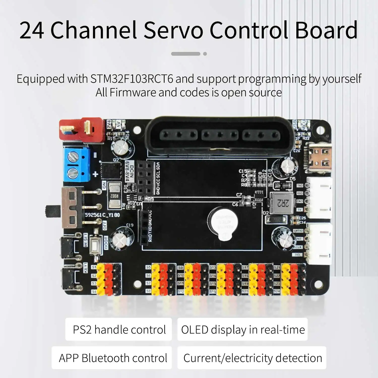 يابوم 24 قناة أجهزة التحكم التصحيح مجلس بوم محرك مع STM32F103RCT6 لديي الروبوتات الذكية مع منفذ تسلسلي أوليد