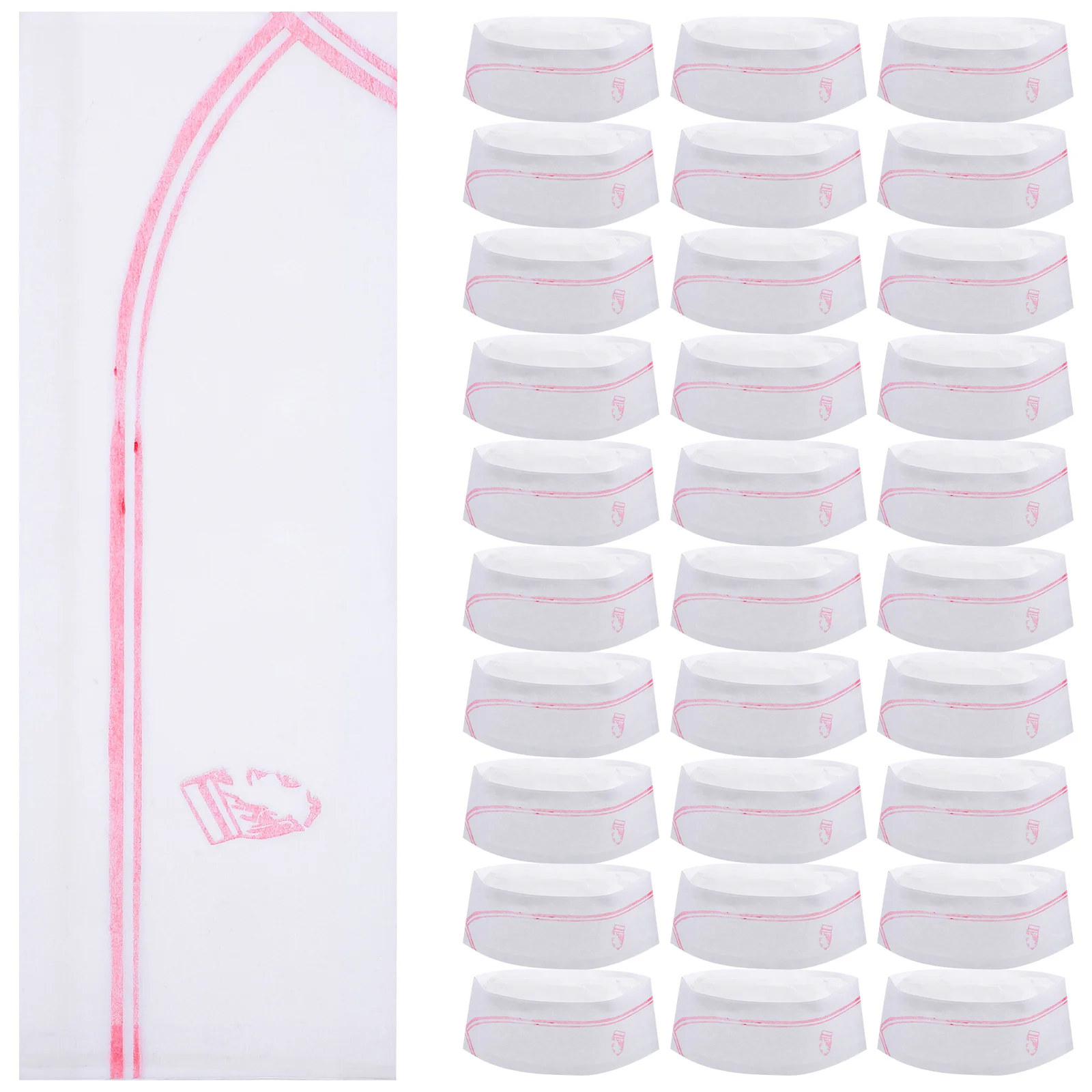 

40pcs Restaurant Chef Hats Woven Chef Hats Disposable Lightweight Restaurant Working Cooking Server Uniform Hat
