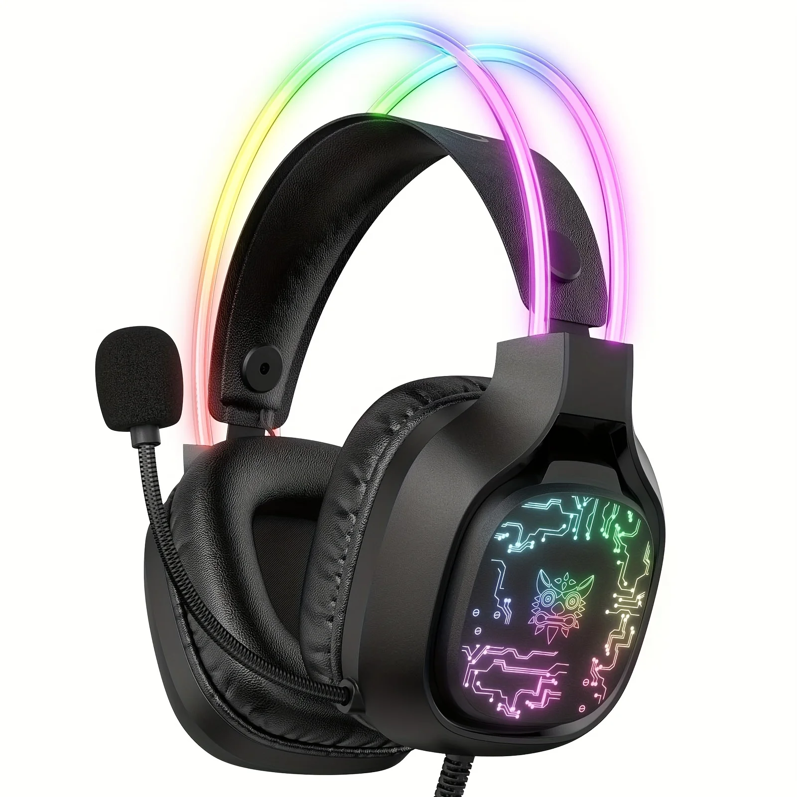 ONIKUMA X22 Gaming Headset 50mm Driver RGB Bedrade Over-Ear Hoofdtelefoon met Ruisonderdrukkende Microfoon Stereo Surround Sound voor PC PS5