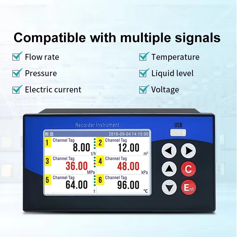 مسجل بيانات RS485 مسجل عالي الدقة الجهد الحالي مسجل درجة الحرارة والرطوبة