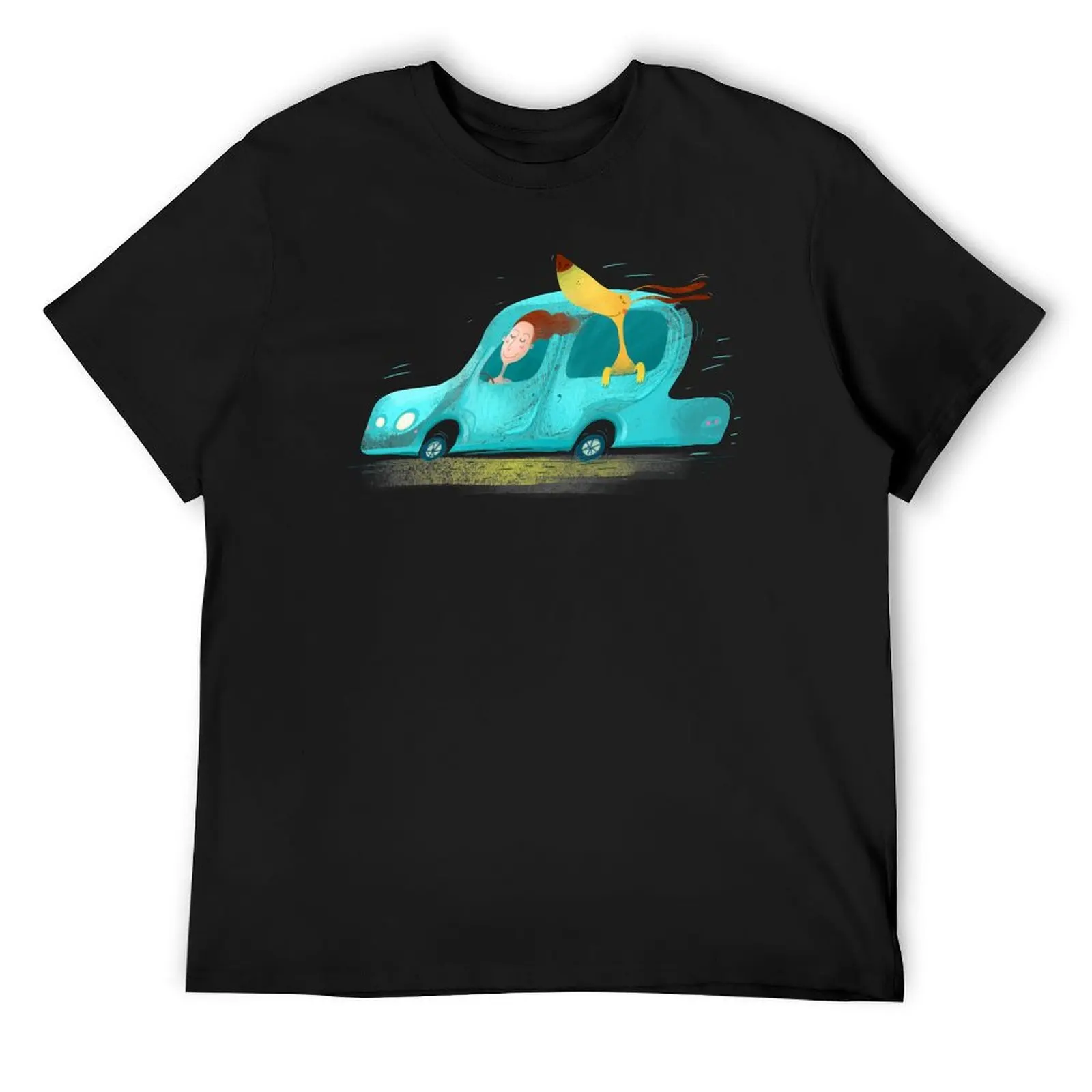 

A girl and her dog T-Shirt basketball graphic tees korean fashion anime shirt man clothes Men's cotton t-shirt