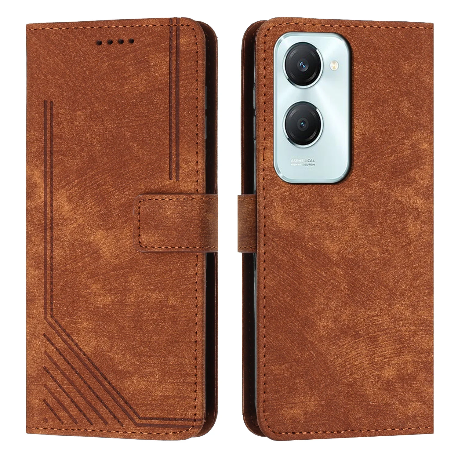 

For VIVO Y03 4G / Y18 / Y18E case skin feel line terms silicone clamshell leather case