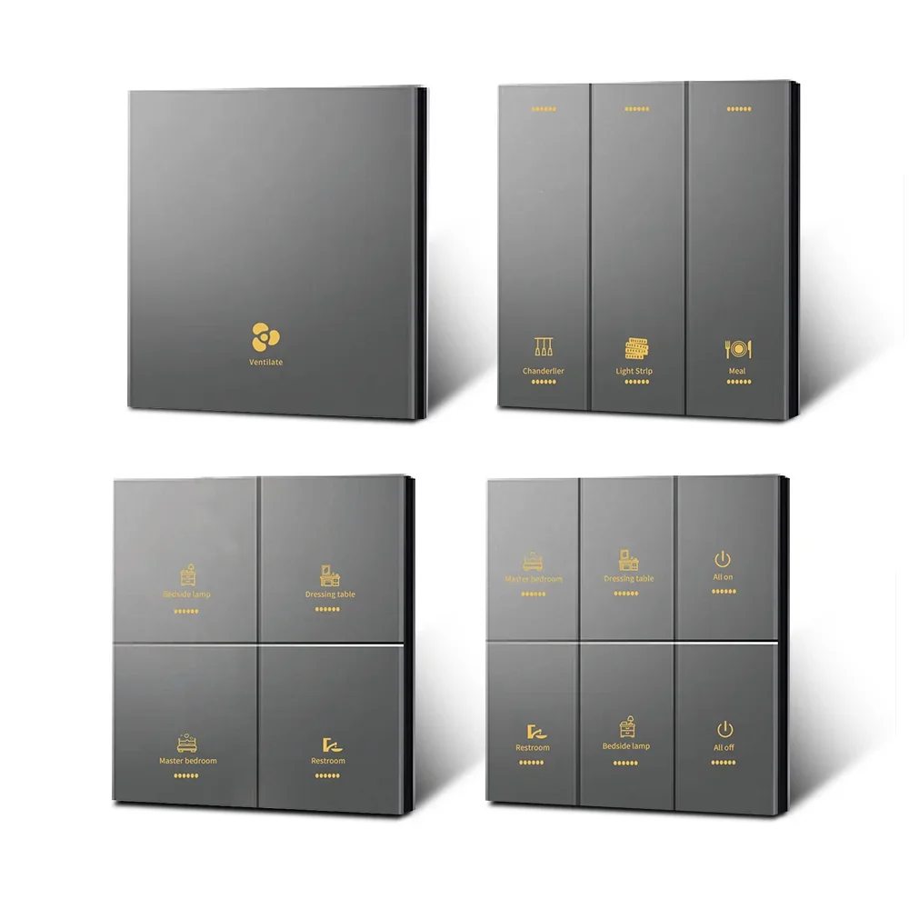 

Умный беспроводной сенсорный переключатель для домашнего освещения, управление включением/выключением с 1/2/3/4 зеркалами, максимальное напряжение 250 В, максимальный ток, 16 А, материал ПК