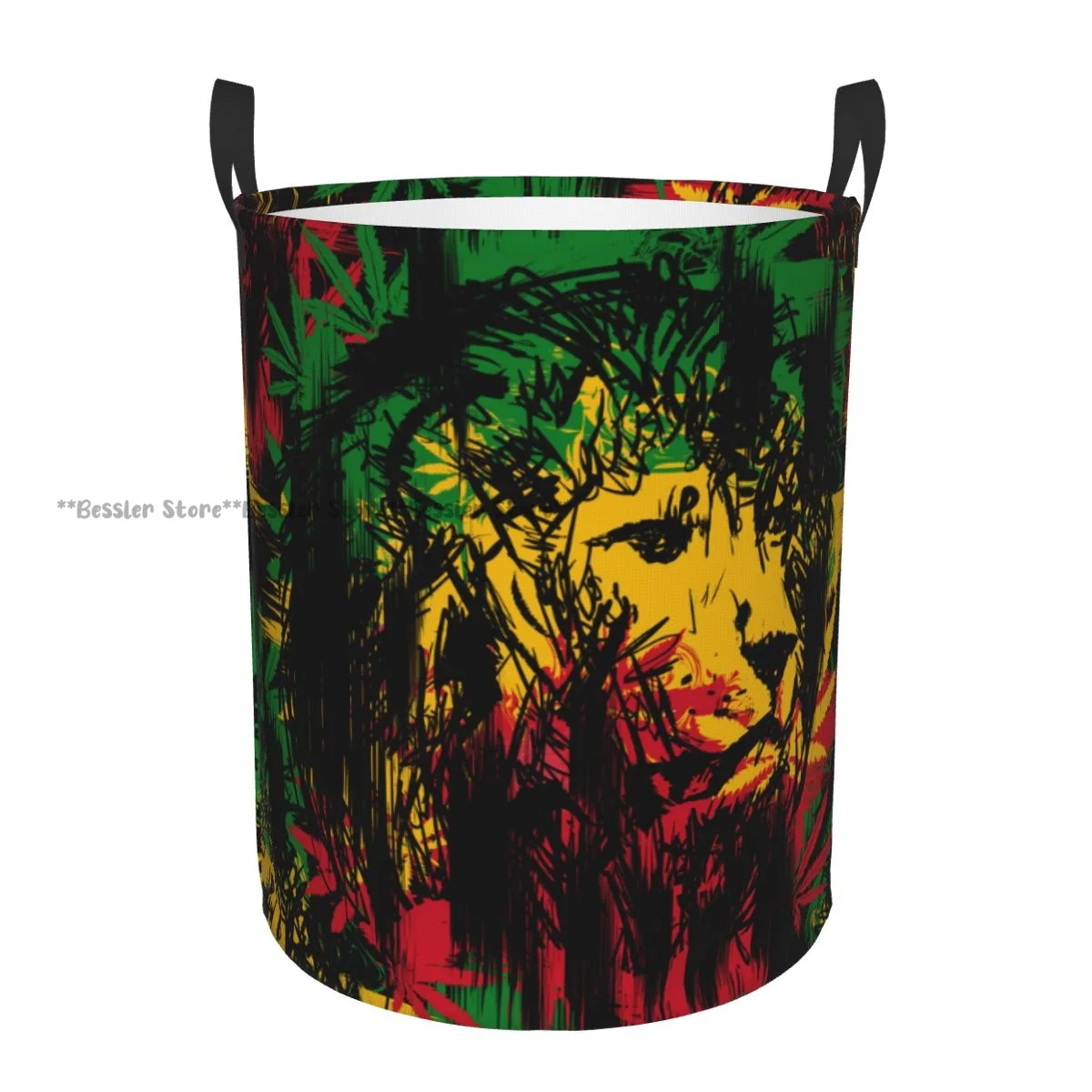 Laundry Basket Lion Rasta Print Dirty Clothes Storage Bucket Wardrobe Clothing Organizer Hamper