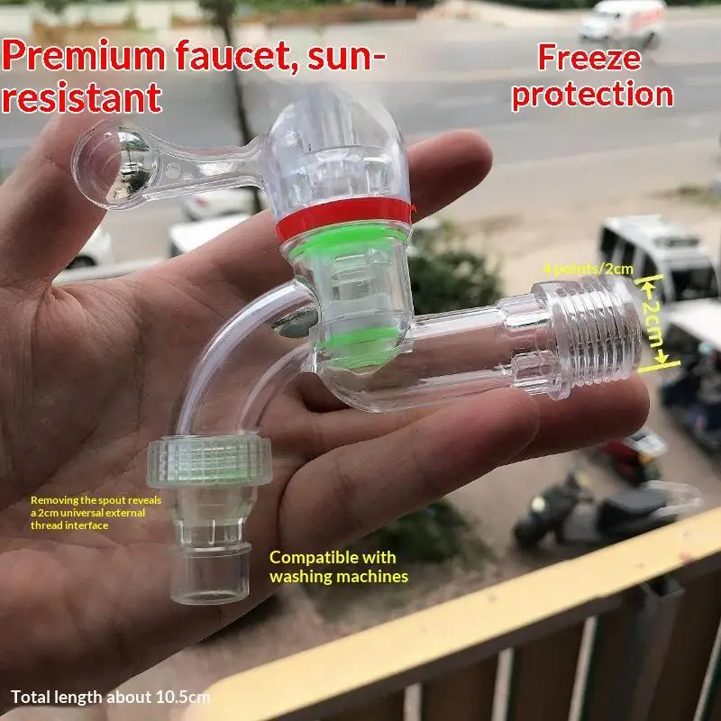 Transparent Plastic Water Faucet 4/6 Thread Connector Faucet Adapter For Washing Machine Outdoor Garden Home Water Pipe Use