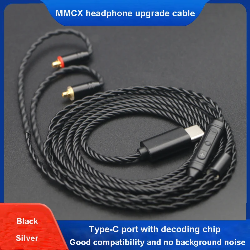 Typec To MMCX Port upgrade cable with microphone suitable for Shure 215 535 UE900S N3AP DIY headphones