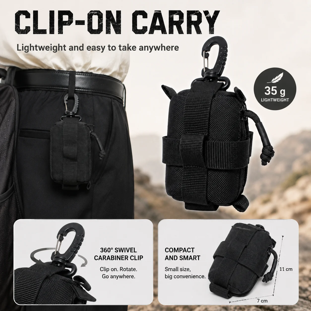 Bolsa Táctica EDC con Cierre,  - Edc Carry Bag For Men reseña y precio