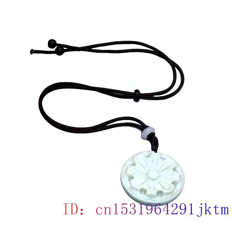 Natuurlijke Echte Jade Bloem Hanger Ketting Charme Accessoires Edelstenen Gesneden Sieraden Talismannen Geschenken Voor Vrouwen Mannen Amulet