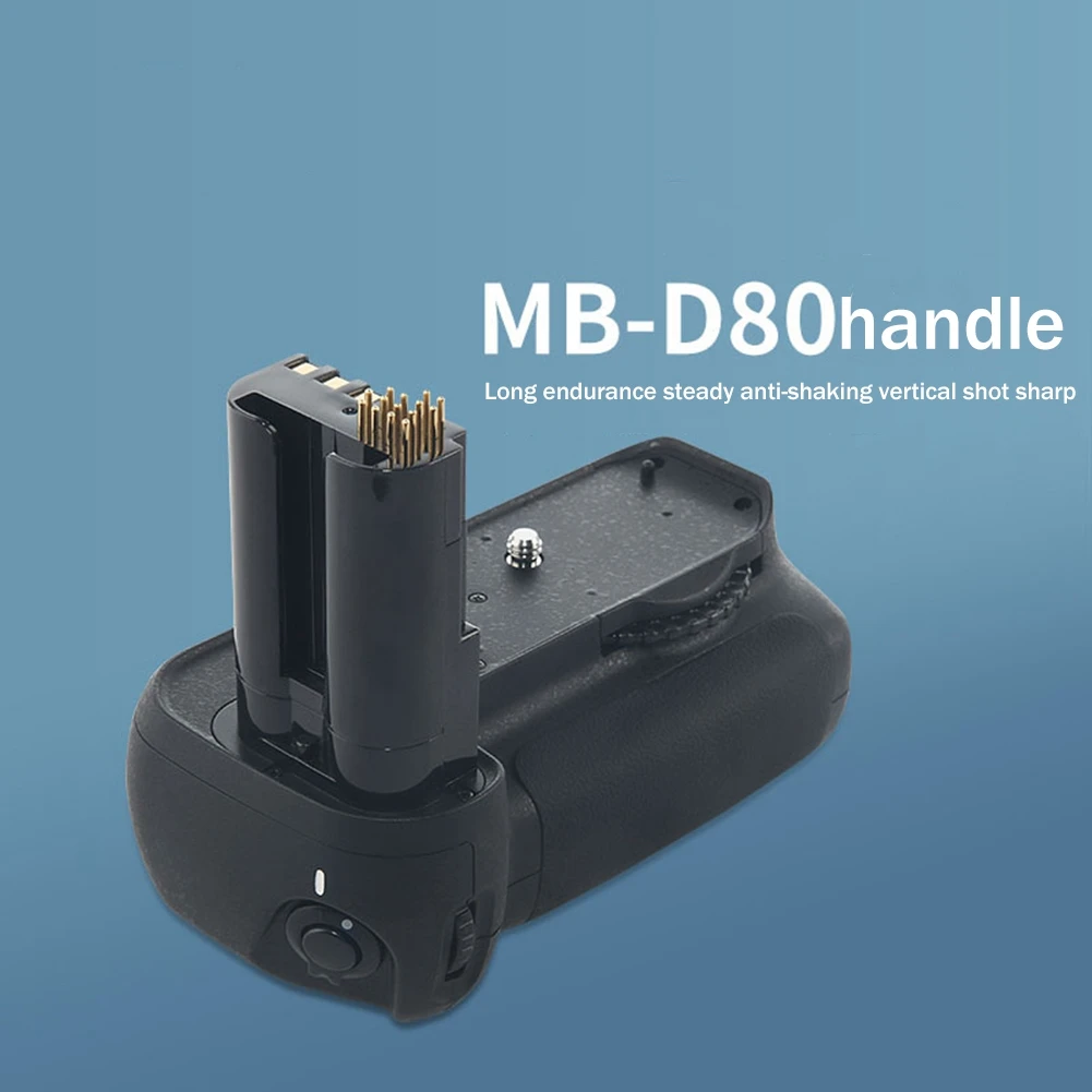 MB-D80 Handle SLR Camera Handle Battery Grip Bracket Vertical Shot Anti-Shake Handle for Nikon D80 D90 Camera